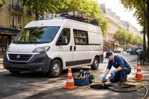 interventions de plomberie rapides à paris avec notre camionnette fiat ducato entièrement équipée pour toutes urgences et réparations.