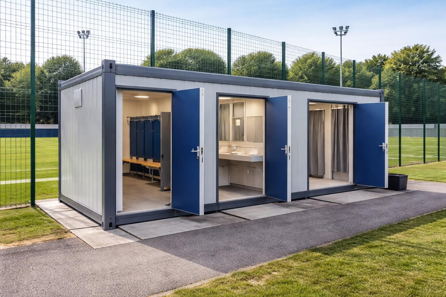 service de plomberie rapide pour clubs sportifs avec installation professionnelle de vestiaires, douches et sanitaires conformes aux normes pour un confort optimal.